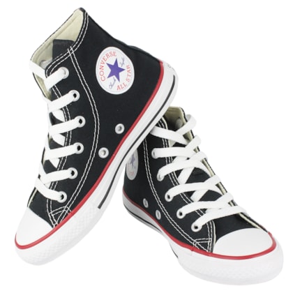 Tênis Converse Chuck Taylor All Star Infantil Hi Preto Vermelho Preto