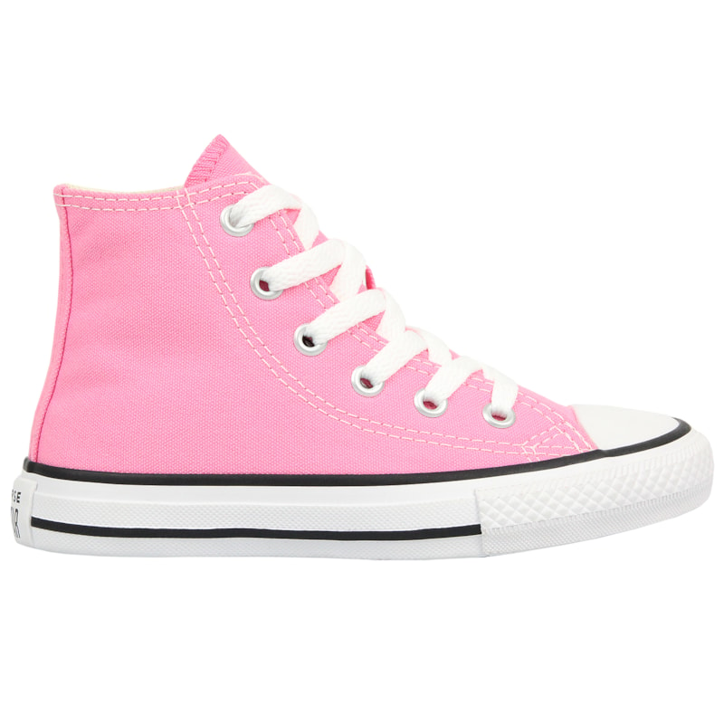 Tênis Converse Chuck Taylor All Star Infantil Hi Rosa Cru Preto