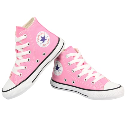 Tênis Converse Chuck Taylor All Star Infantil Hi Rosa Cru Preto