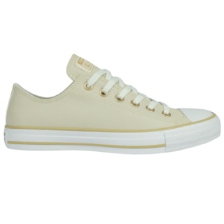 Tênis Converse Chuck Taylor All Star Nude Bege Claro Caqui Fosco Couro