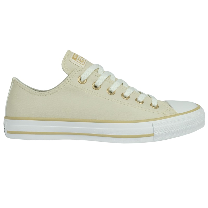 Tênis Converse Chuck Taylor All Star Nude Bege Claro Caqui Fosco Couro