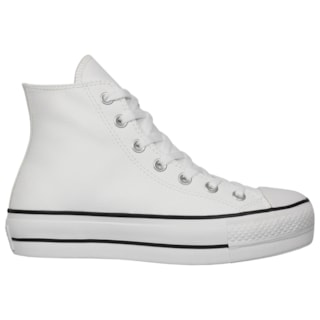 Tênis Converse Chuck Taylor All Star Plataform Hi Branco Preto Branco