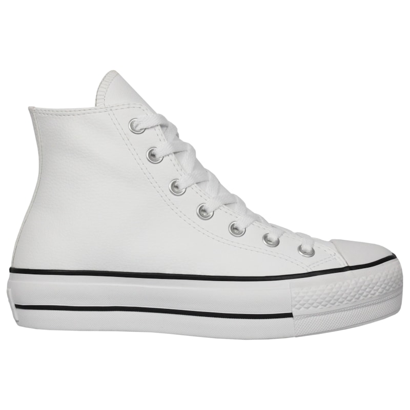 Tênis Converse Chuck Taylor All Star Plataform Hi Branco Preto Branco