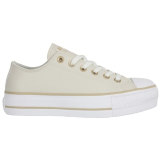 Tênis Converse Chuck Taylor All Star Plataform Nude Bege Claro Caqui Fosco