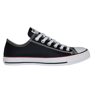 Tênis Converse Chuck Taylor All Star Preto Vermelho Branco Couro