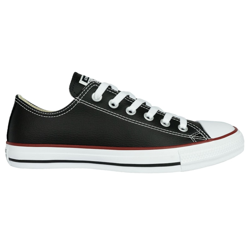 Tênis Converse Chuck Taylor All Star Preto Vermelho Branco Couro