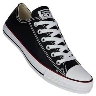 Tênis Converse Chuck Taylor All Star Preto Vermelho Branco Couro