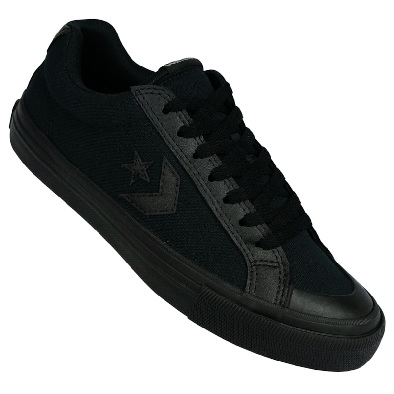 Tênis Converse Chuck Taylor All Star Sport Casual Monochrome Preto Preto Preto