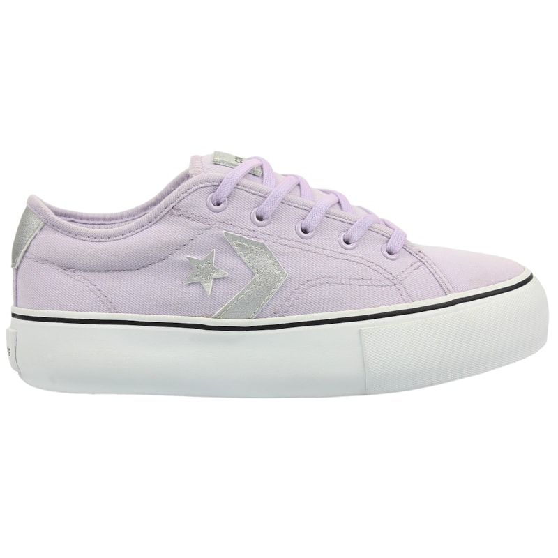 Tênis Converse Star Replay Plataform Lilas Prata Puro Branco