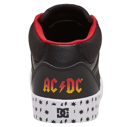 Tênis DC Shoes Kalis Vulc Mid AC/DC Black White Red