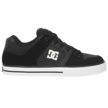 Tênis DC Shoes Pure Black Black White Tênis DC Shoes Pure Black Black White