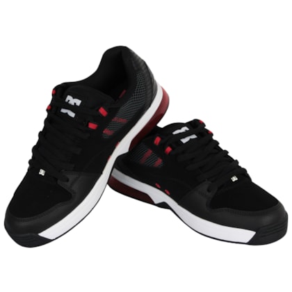 Tênis DC Shoes Versatile Black White Athetic Red