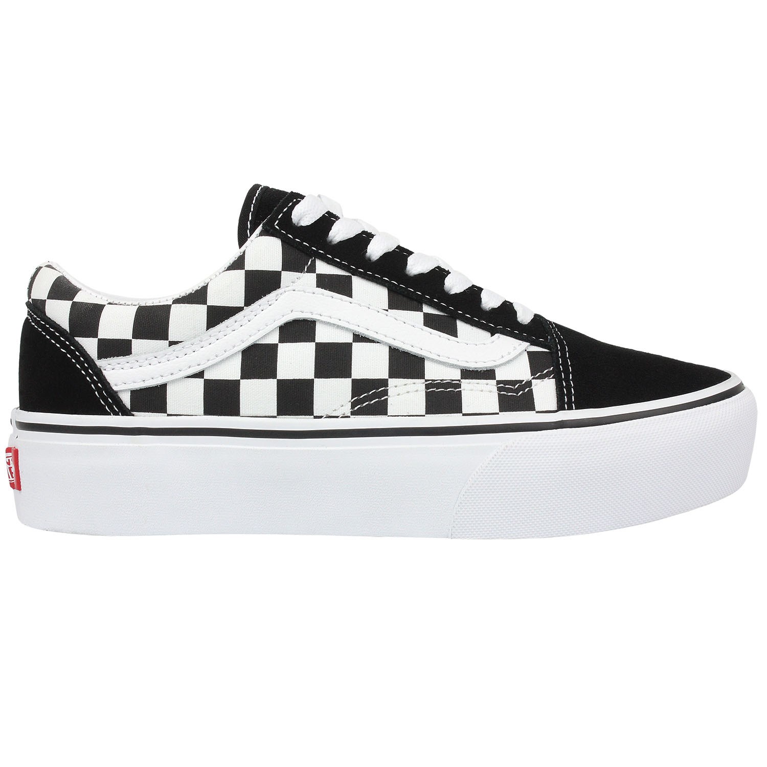 womens platform checkerboard vans