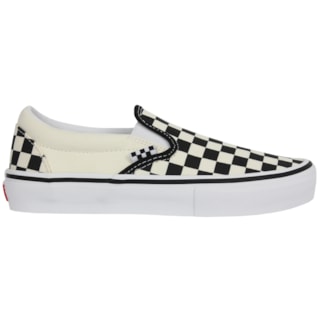 Tênis Vans Slip On Skate Checkerboard White Black